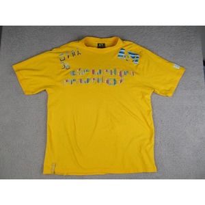 Vintage DrunknMunky T-Shirt‎ Mens XL Yellow Embroidered Logo Retro 90s